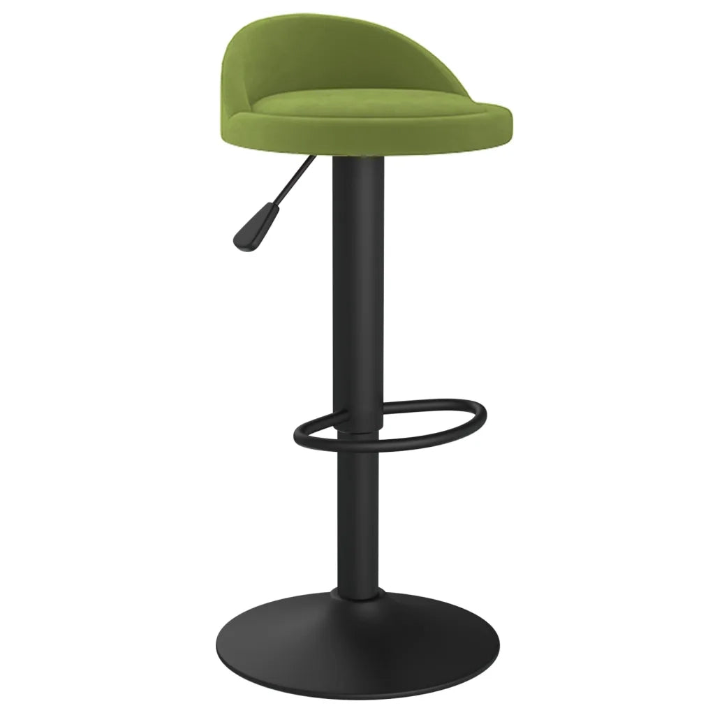 Sgabello da Bar Verde Chiaro in Velluto 333592
