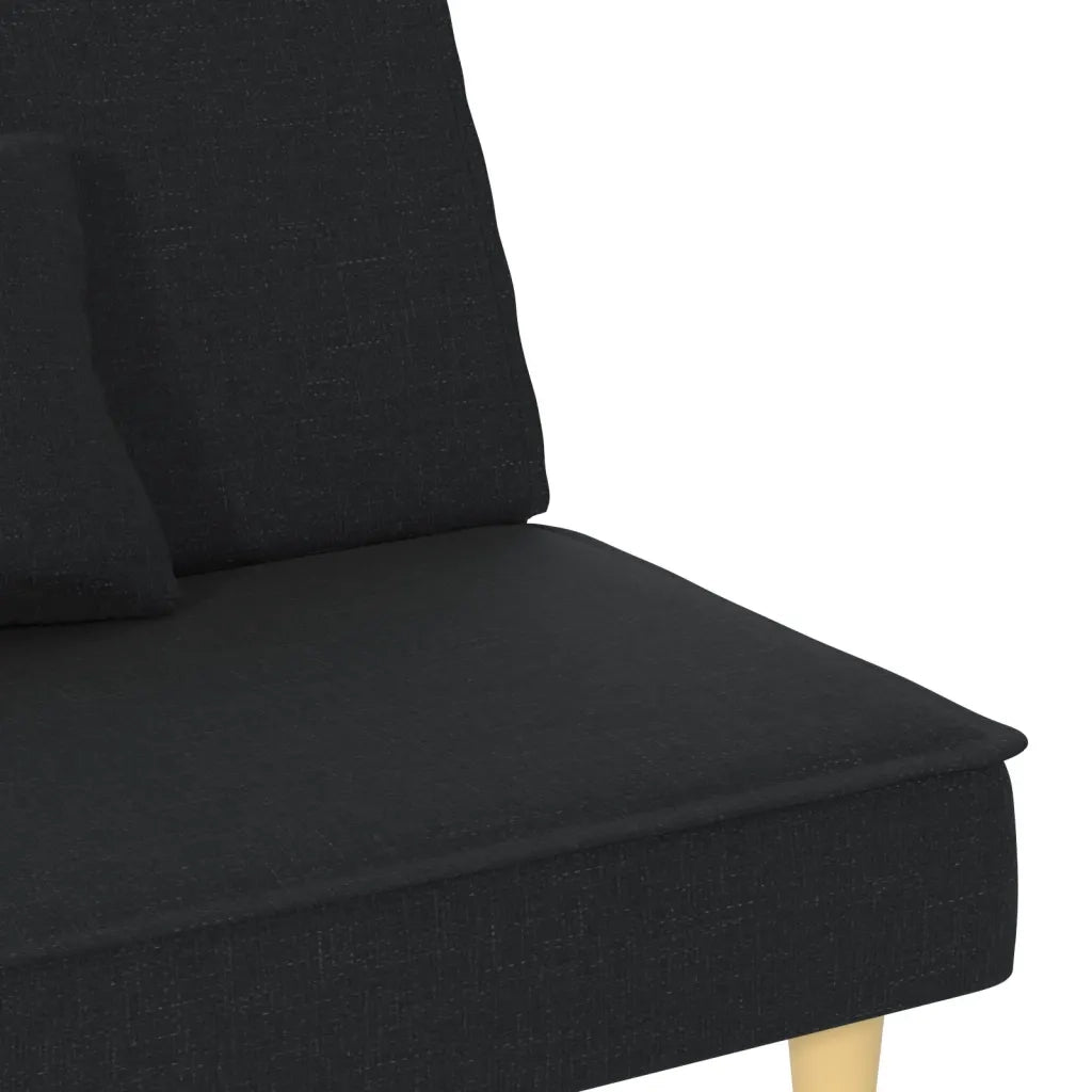 Divano Letto Nero in Tessuto 351902