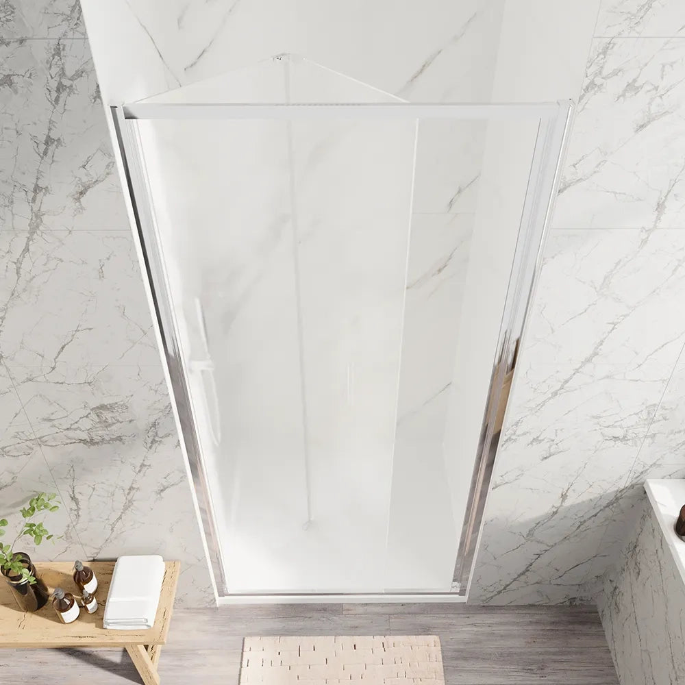 Porta doccia 80cm con apertura a libro profili slim cromati vetro 6mm opaco h190 | Portofino