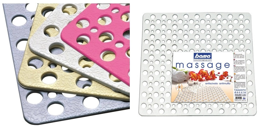 Tappeto da doccia bagno colore bianco 53 x 53 cm bama