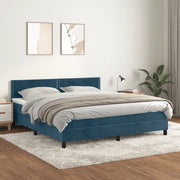 Giroletto a Molle con Materasso Blu Scuro 180x200 cm in Velluto cod mxl 74395