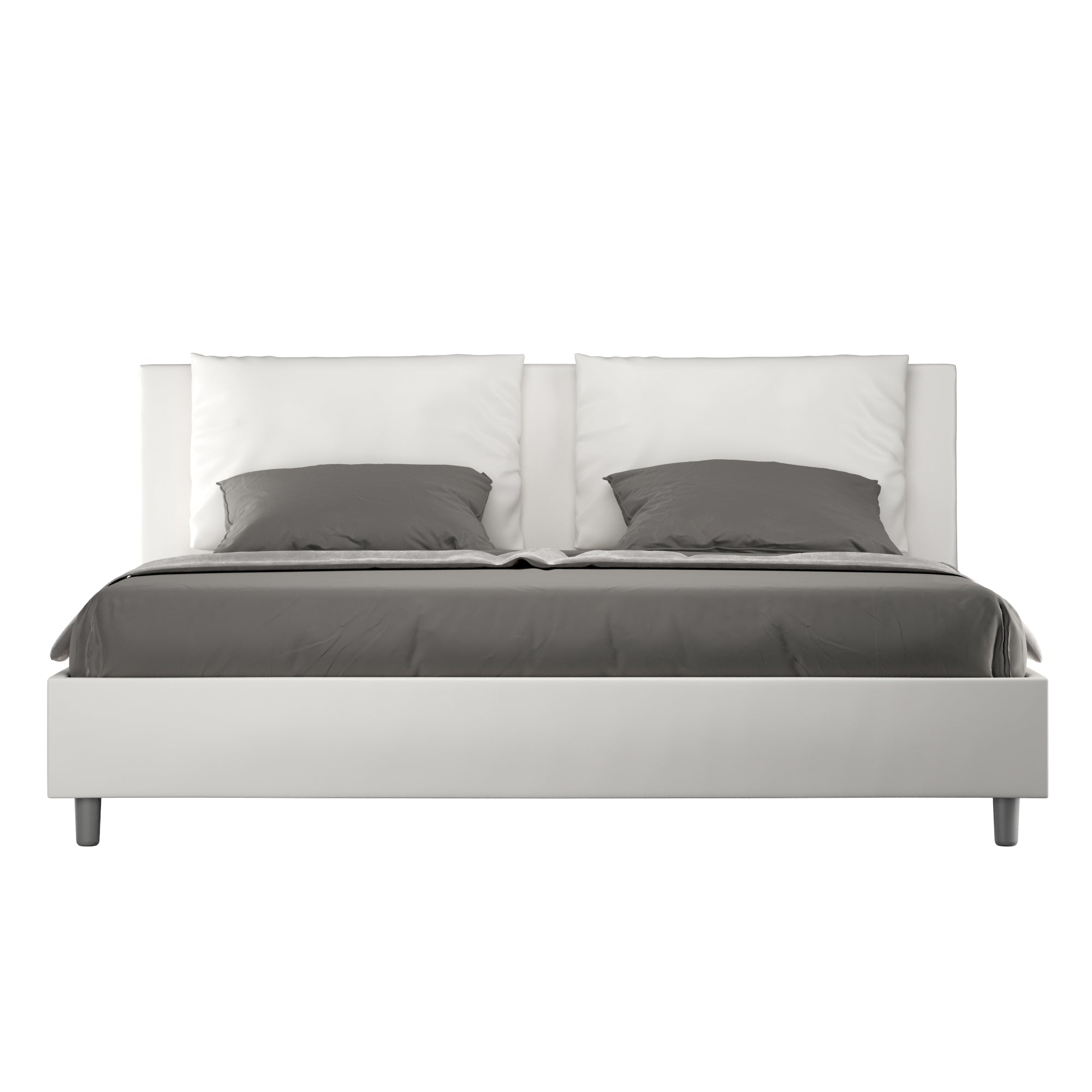 Letto Matrimoniale Large 180x210 cm con Rete e Contenitore Antea Bianco