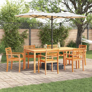 Set da Pranzo per Giardino 7 pz Marrone 3375667