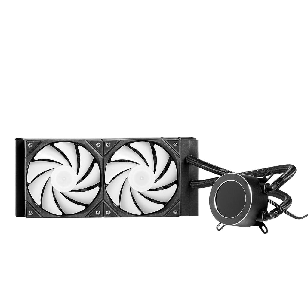 Dissipatore a Liquido CPU con Display LCD e Luce ARGB 2 Ventole PWM 120mm per Intel AMD Alluminio e ABS Nero YC-01-SS-001