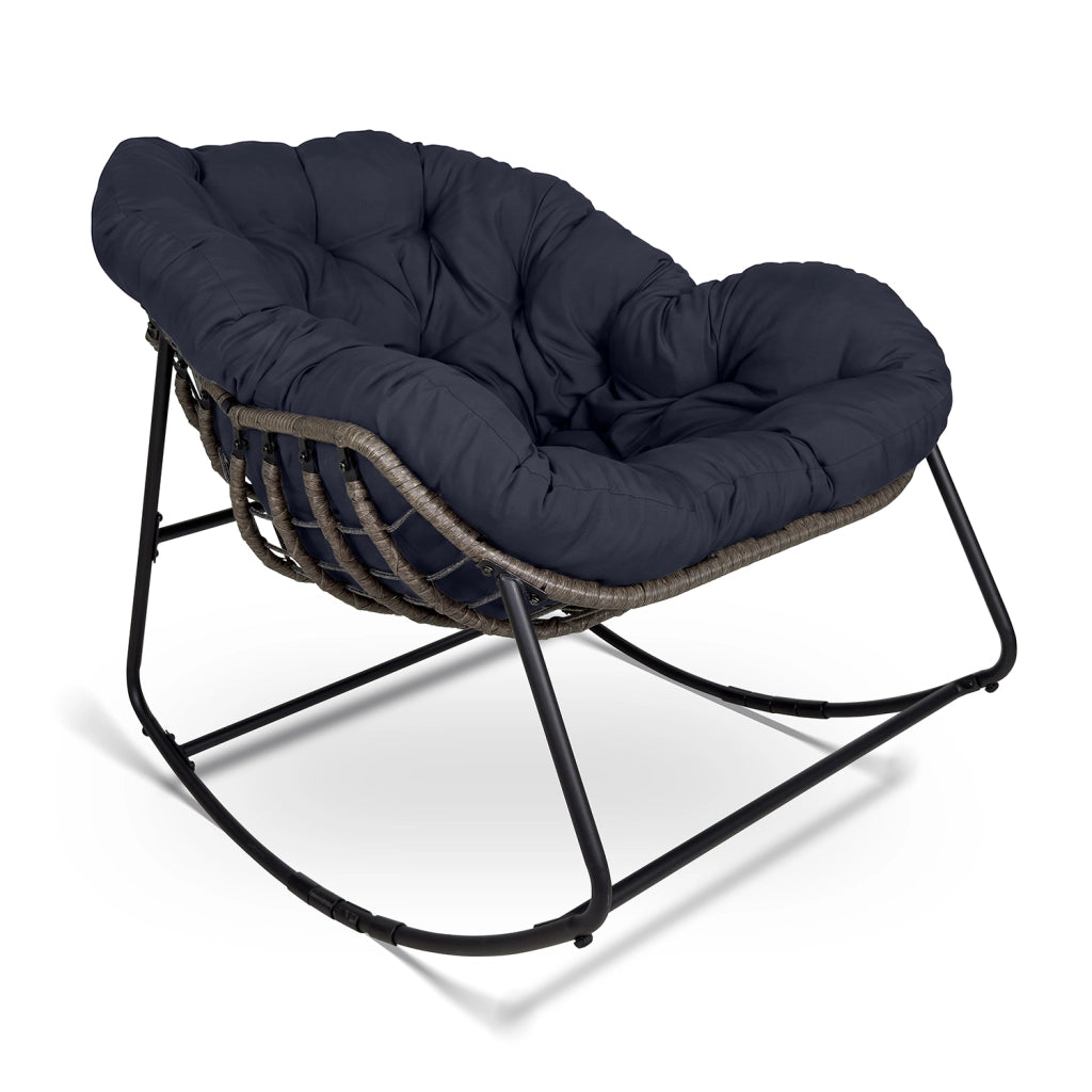 Sedia a dondolo uovo, poltrona dondolo da giardino blu – Dream - SD07DR