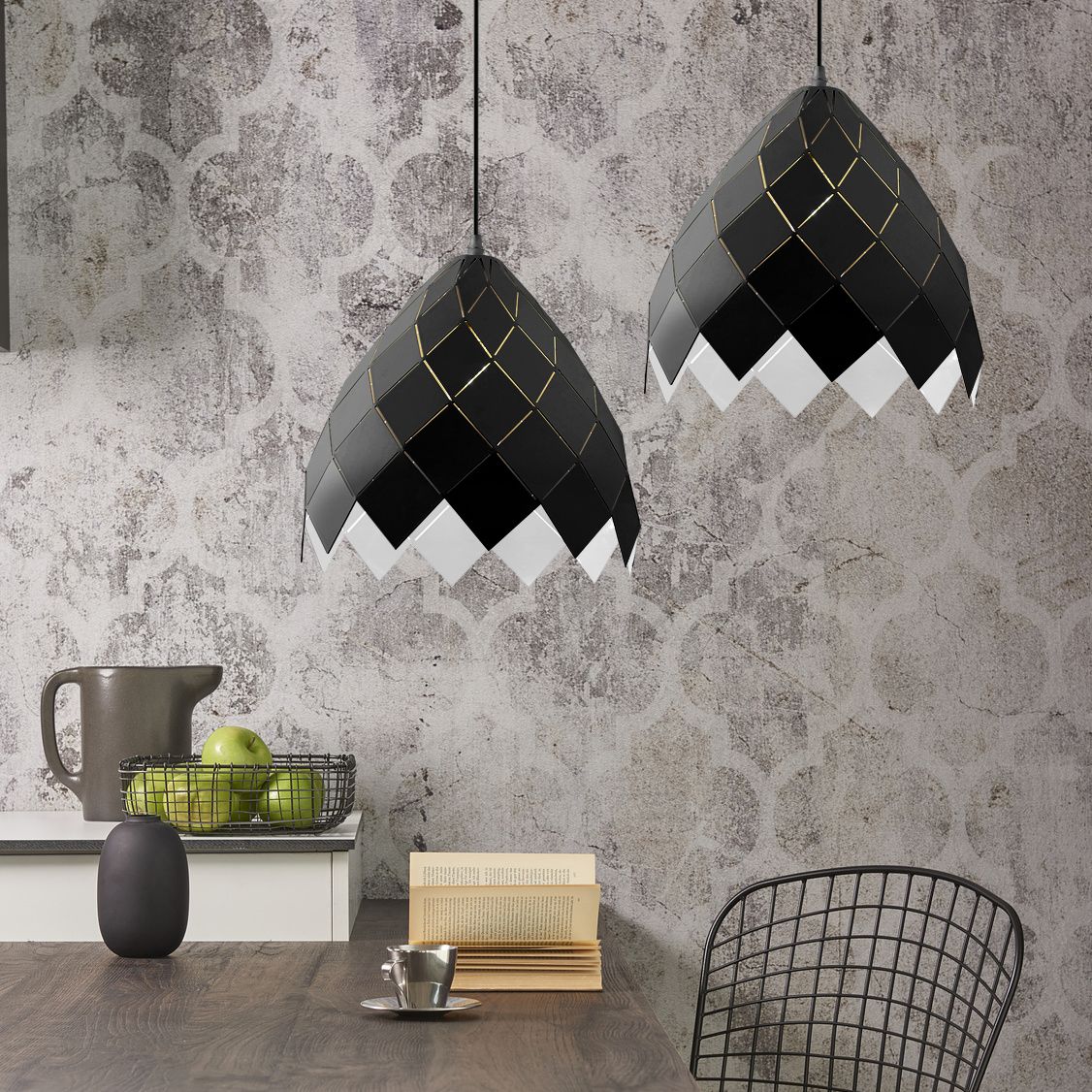 Lampada Da Soffitto Pensile Metallico Nero APP338-1CP
