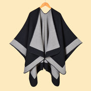 Sciarpa/stola calda da donna, semplice, reversibile, jacquard, spessa, calda cappa da esterno