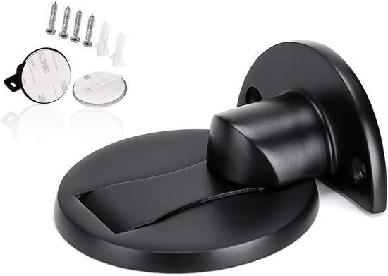 Stopper magnetico per porte - supporto moderno per porte - 1 pezzo - nero - acciaio inossidabile