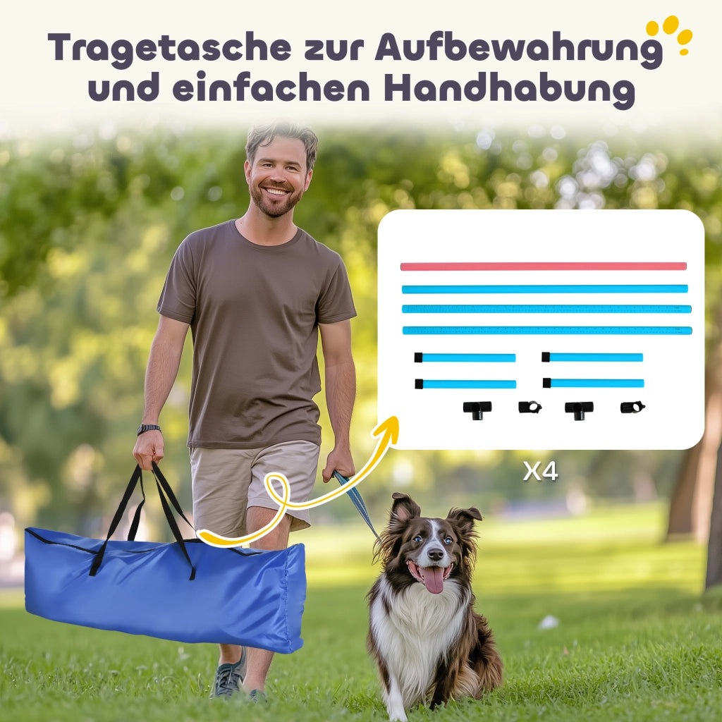 Set Agility per Cani 4 Pezzi ¨C zephmum ¨C Blu 99x65x94 cm