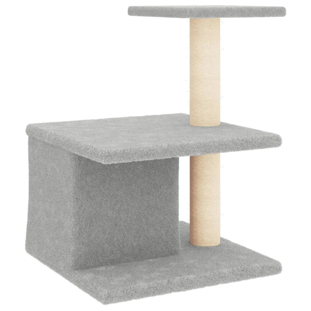 Tiragraffi per gatti Mobili per arrampicata su torre Tiragraffi Piattaforma da arrampicata con tiragraffi in sisal leggero 48 cm grigio 02_0022606