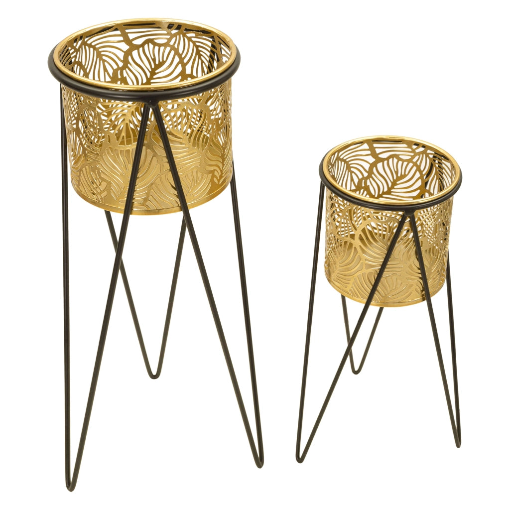 ElTocu, Vaso set 2 Vasi, Portavasi Rimovibili, oro