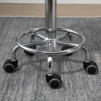 Set 2 Sgabelli Girevoli con Ruote, Altezza Regolabile e Rivestimento Similpelle PU, 38x38x57-72cm