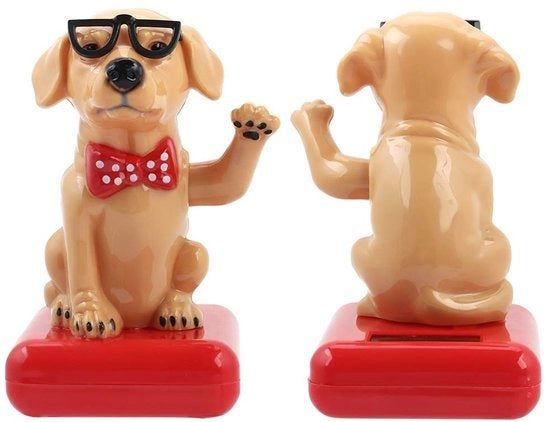 Decorazione solare per auto - Cane ombroso - Gancio oscillante divertente - Giallo - Decorazione solare per auto - Ideale per auto - Decorativo
