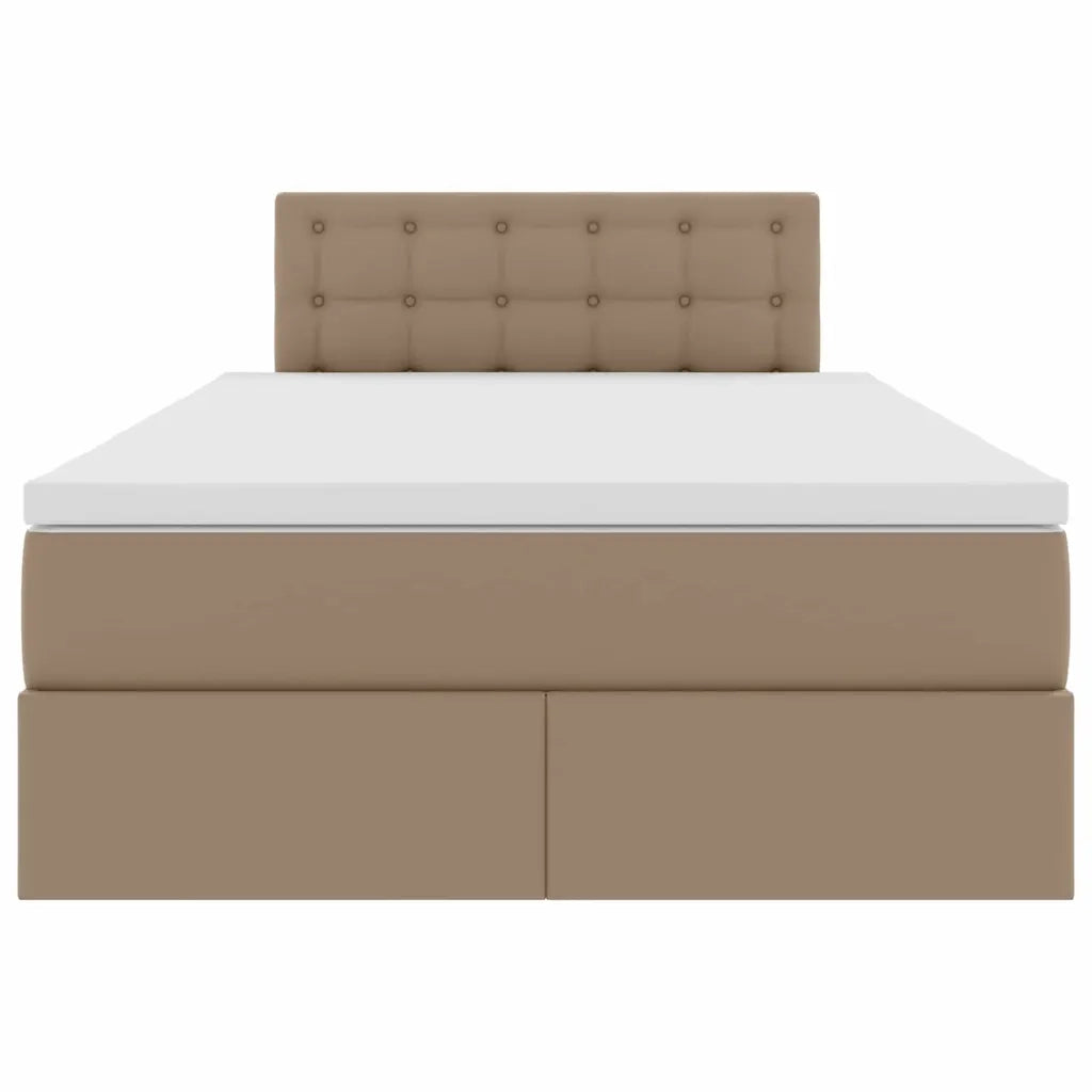 Letto con contenitore e LED con led Cappuccino 120 x 200 cm