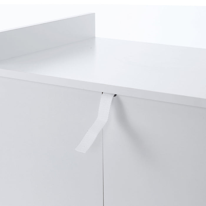 Carrello da Cucina 60x40x77 cm in Legno Bianco e Rovere