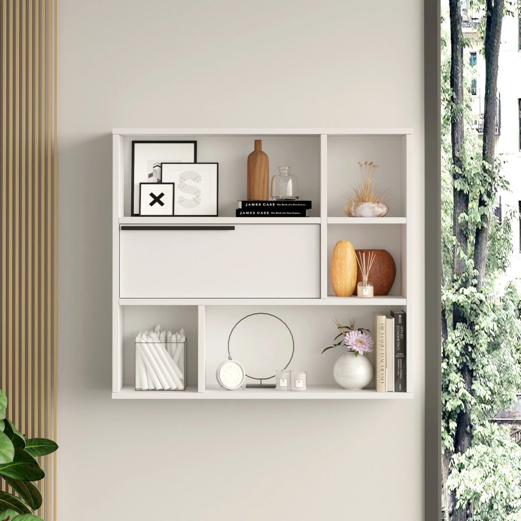 Scaffale da Parete Vesanto 90 x 22 x 81 cm - Bianco [en.casa]