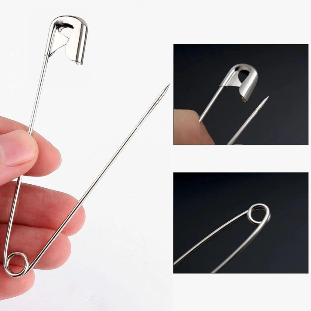 Spille da balia in acciaio inox 18 pezzi 28mm 30mm 45mm per cucito abbigliamento