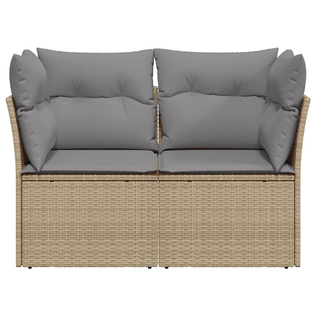 Divano da Giardino con Cuscini a 2 Posti Beige in Polyrattan 366102
