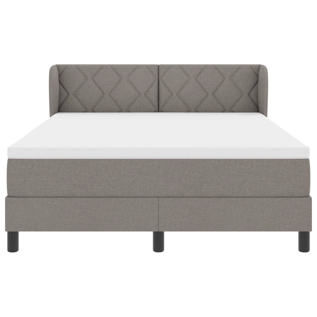 Letto Box Spring con Materasso Tortora 160x200 cm Tessuto