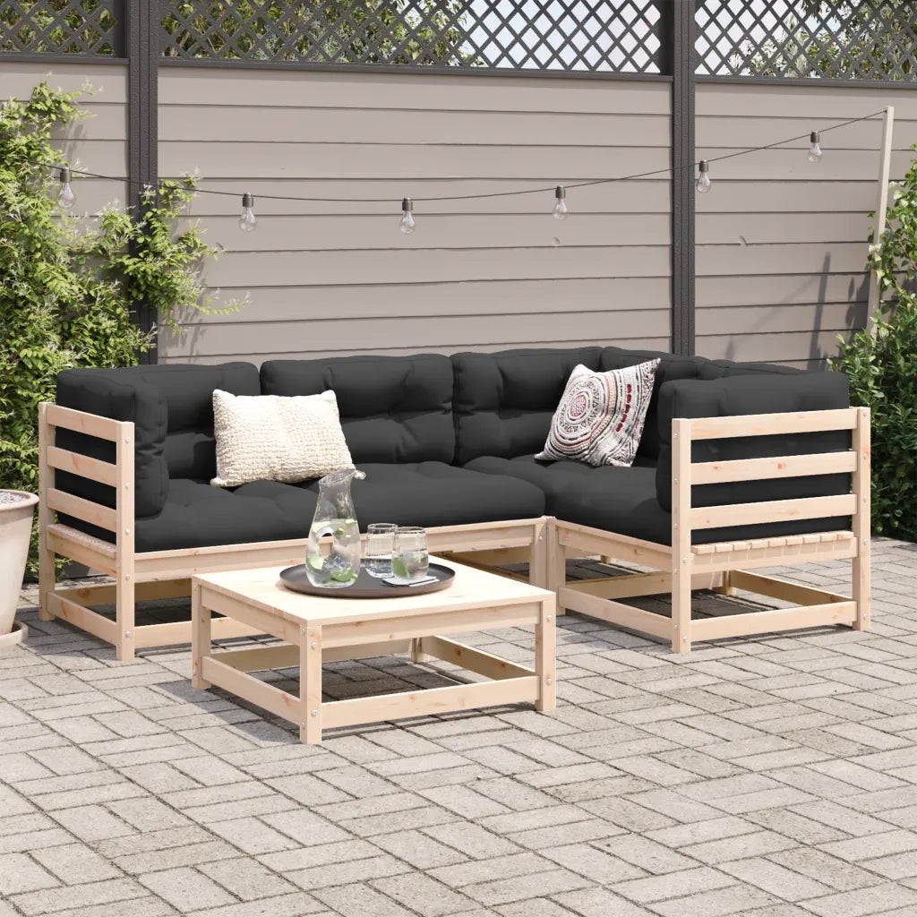 Set Divani da Giardino 5 pz | Set Salotto da Giardino in Legno Massello di Pino