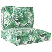 Set di Cuscini per Pallet Floreale 2 pcs Motivo Foglia Verde 3329067
