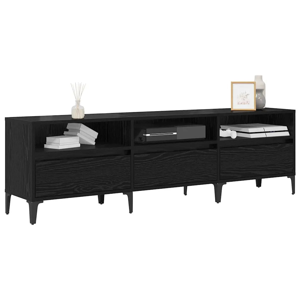 vidaXL Mobile TV Rovere nero 150 x 30 x 44.5 cm Legno multistrato