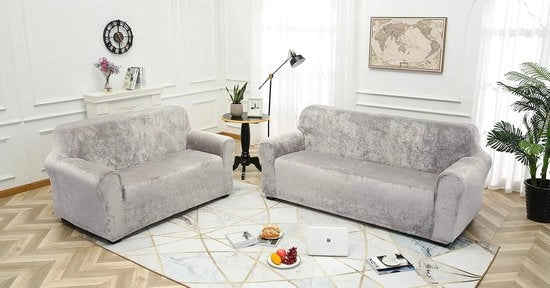 Sofa Hoes in Pelle di Velluto Antiscivolo per Mobili Hoes in Pelle di Velluto per Mobili di Design Moderno per Mobili in Pelle di Velluto Plush (1 Posto, Grigio Chiaro)