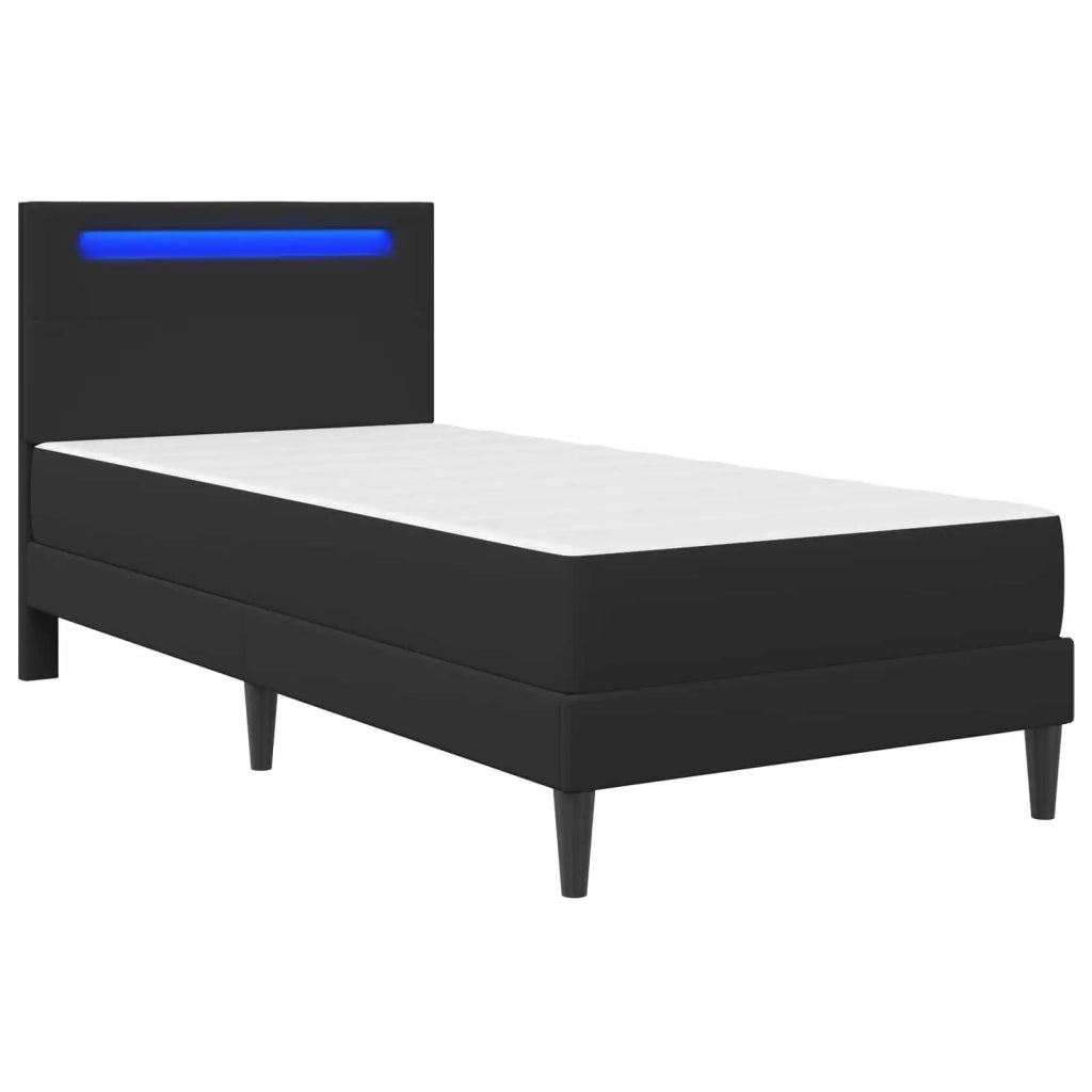 Struttura del letto con testiera Nero 100 x 200 cm Similpelle