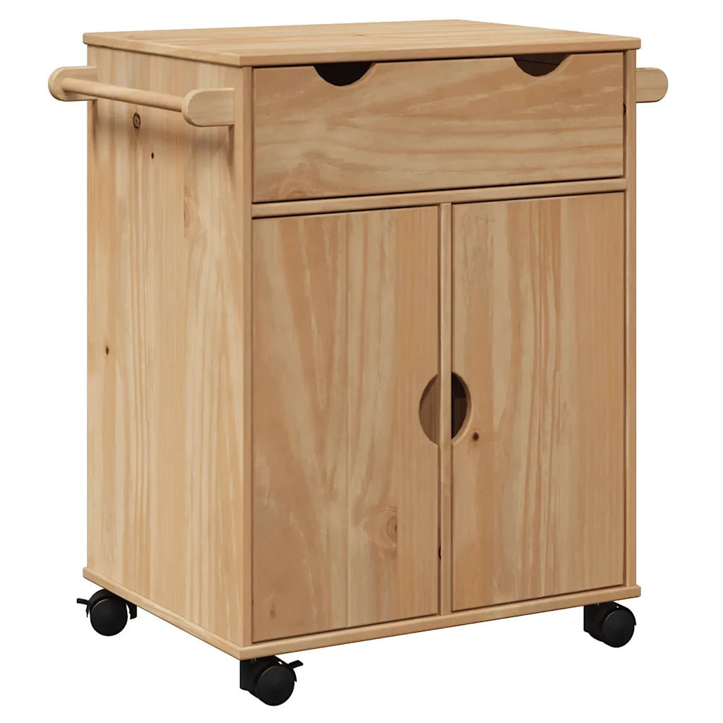 vidaXL Carrello da Cucina OTTA 59x45x80 cm in Legno Massello di Pino