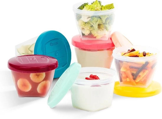 Bottiglie per il latte materno Portatile con chiusura ermetica a giroscopio Multicolore 6 pezzi 180ml - Contenitori per il meal prep per il latte materno