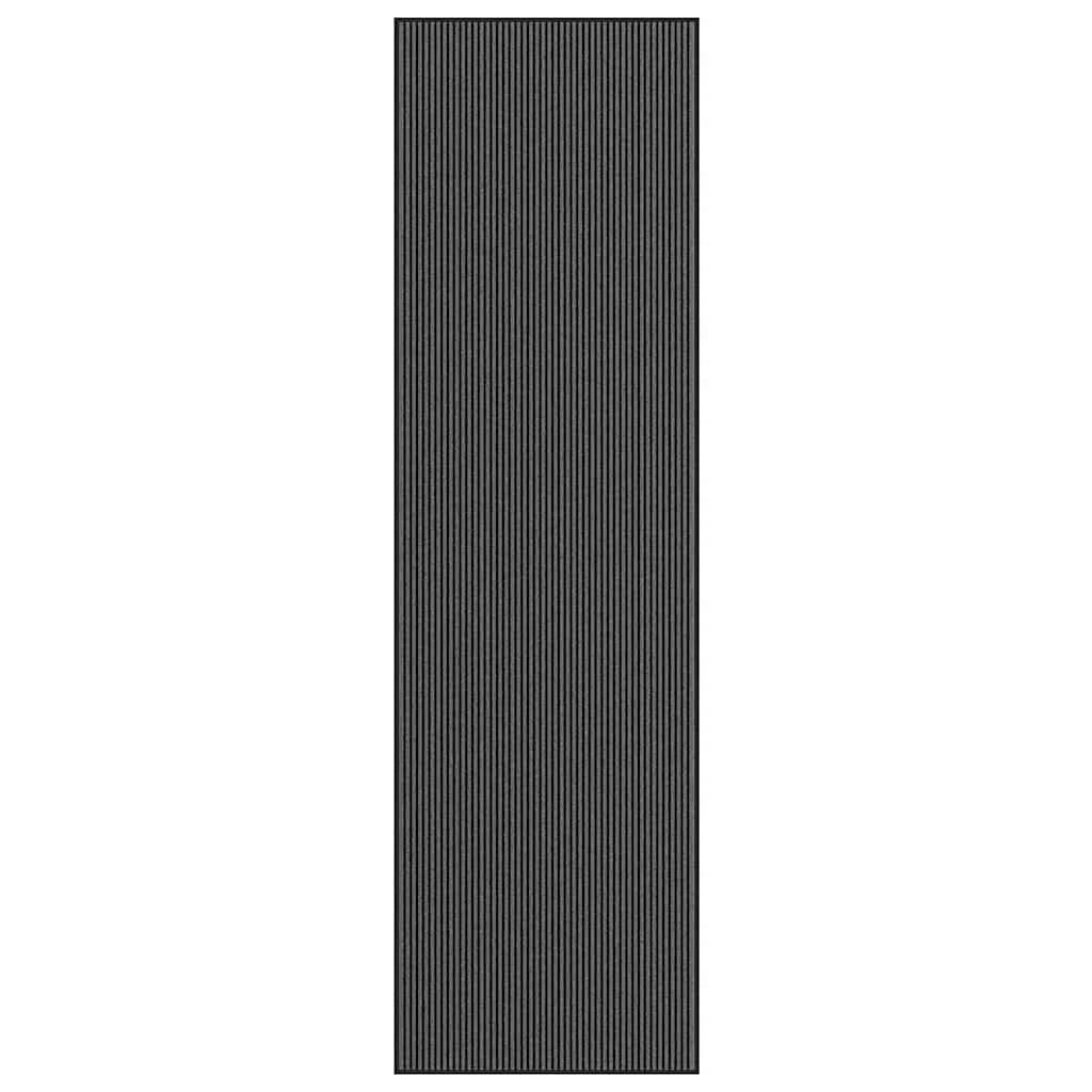 Zerbino a righe per ingresso interno/esterno 115 x 400 cm antiscivolo resistente stile moderno PP nero 02_0058145