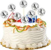 Decorazioni per torte a forma di palloncino - set da 20 - tema anni '70 per feste - decorazioni per torte a forma di palloncino argentate per matrimoni e alberi di Natale.