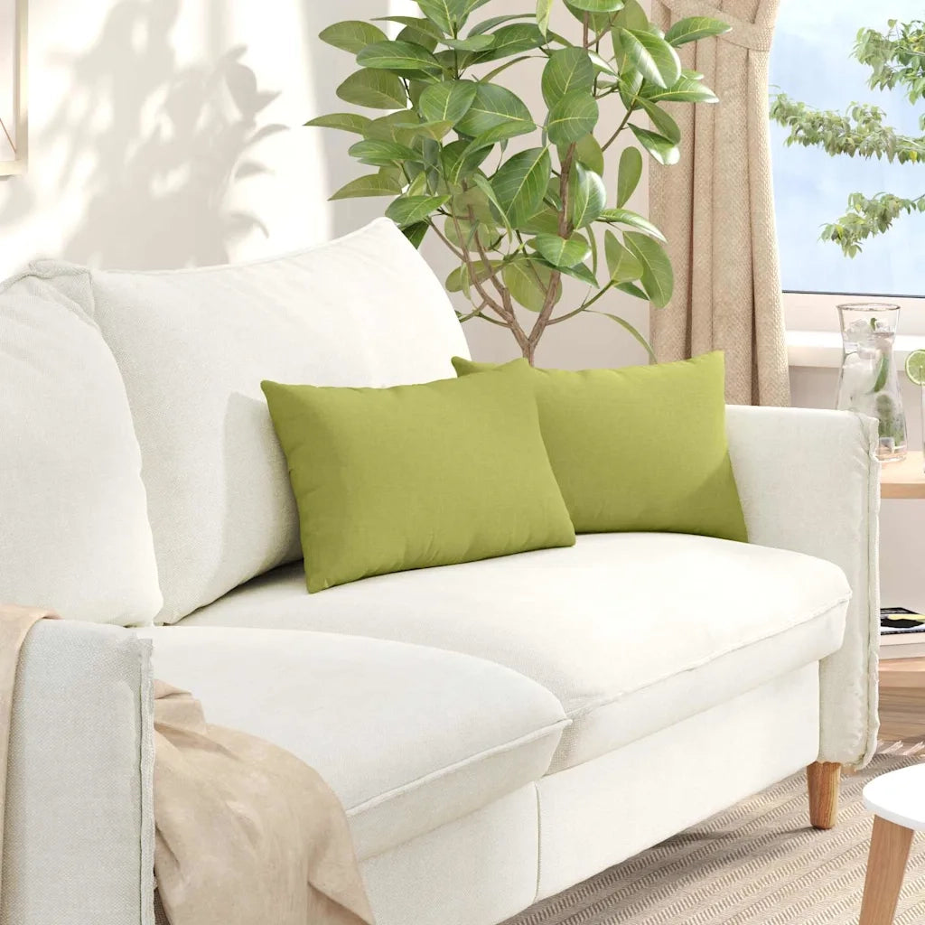 Cuscini da Divano 2 pz-Set di 2 Cuscini per Sofa Verde chiaro 50 x 30 cm Tessuto