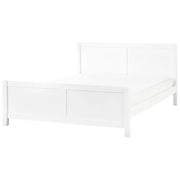 Letto Matrimoniale con Testiera Struttura a Doghe in Legno bianco 180 x 200 cm stile moderno