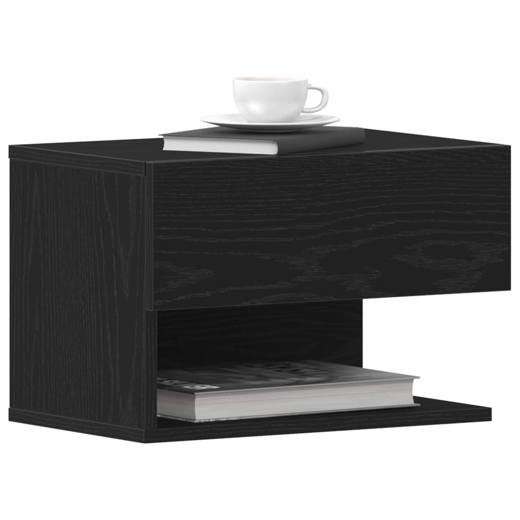 Comodino da parete  in legno ingegnerizzato nero