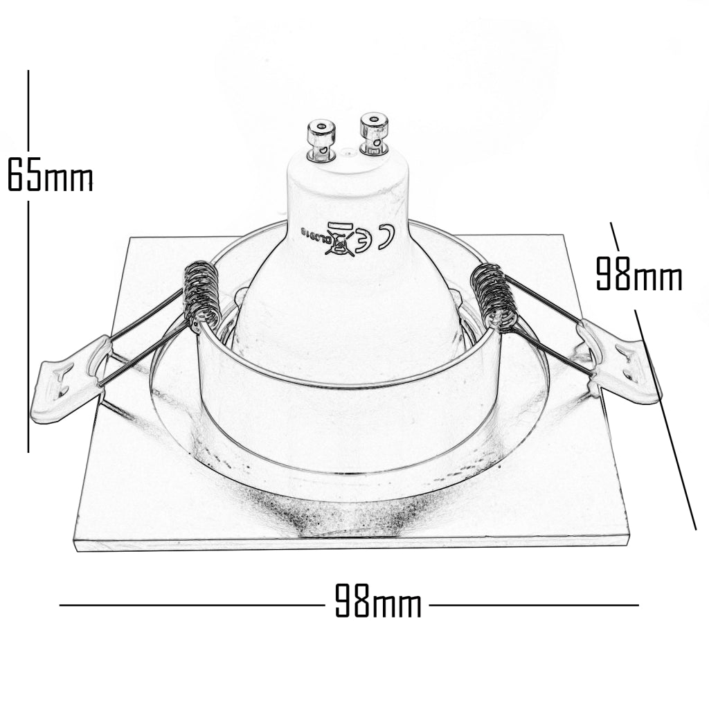 Faretto quadrato argento brillantini incasso soffitto lampada LED 5W GU10 65mm LUCE 4000K