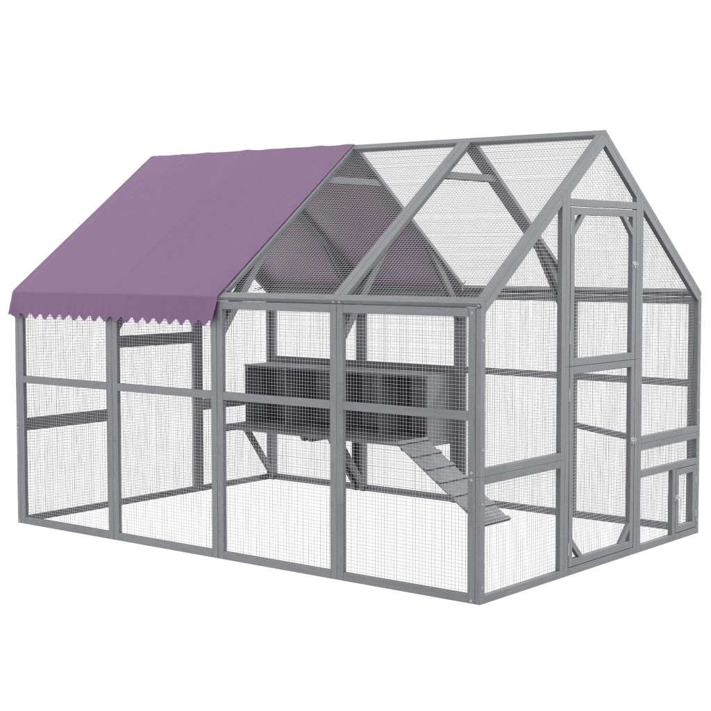 Pollaiolo per galline begehbar ¨C zephmum ¨C 280x185.5x188 cm Grigio