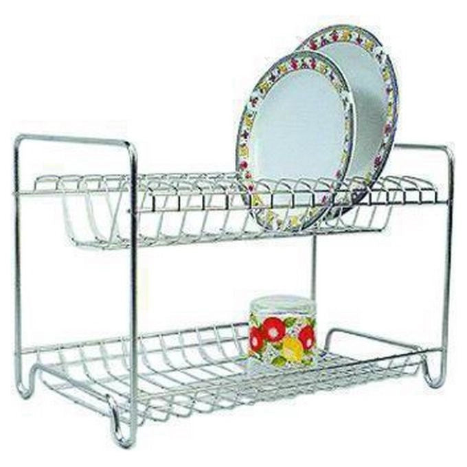 Scolapiatti Acciaio Inox 18-8 a Due Piani Fx 35 50 cm