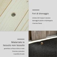 Letto per Orto Rialzato in Legno con Rotelle e Ripiano Inferiore, 118x55x83cm, Legno Naturale