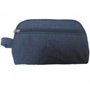 Trade Shop - Pochette Uomo Blu Gancio Tessuto Borsello Beauty Case Borsa Vintage Documenti -