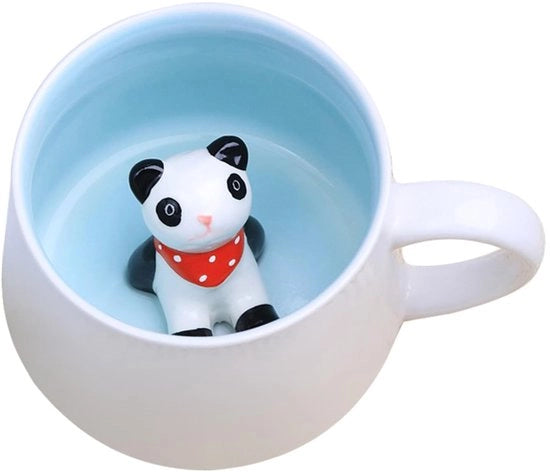 Tazza per Tè in Ceramica Artigianale 3D - Dimensioni 8,6 cm x 12,1 cm x 7,4 cm - Adatto per Bevande Calde/Fredde