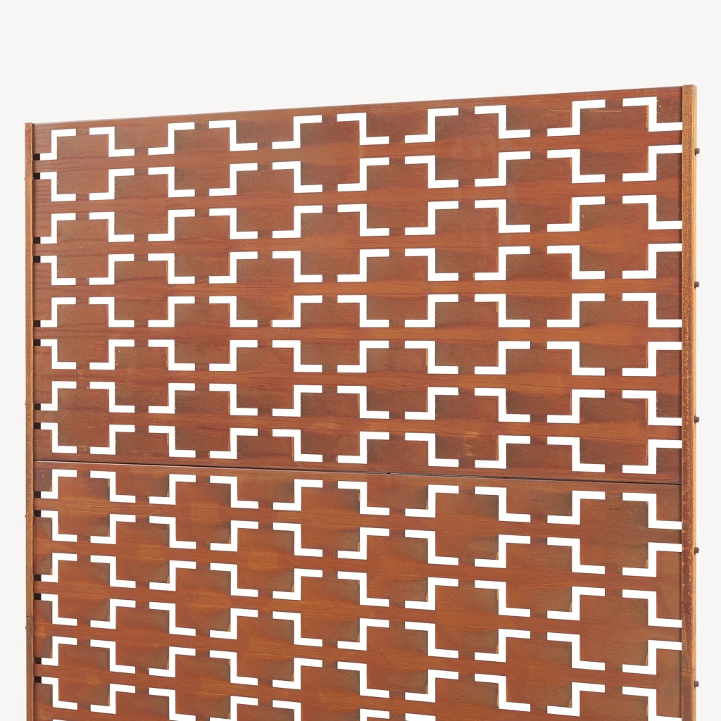 Pannello Divisorio Basciano Struttura Traforata in Acciaio Corten 180 x 120 cm Marrone Ossidato casa.pro