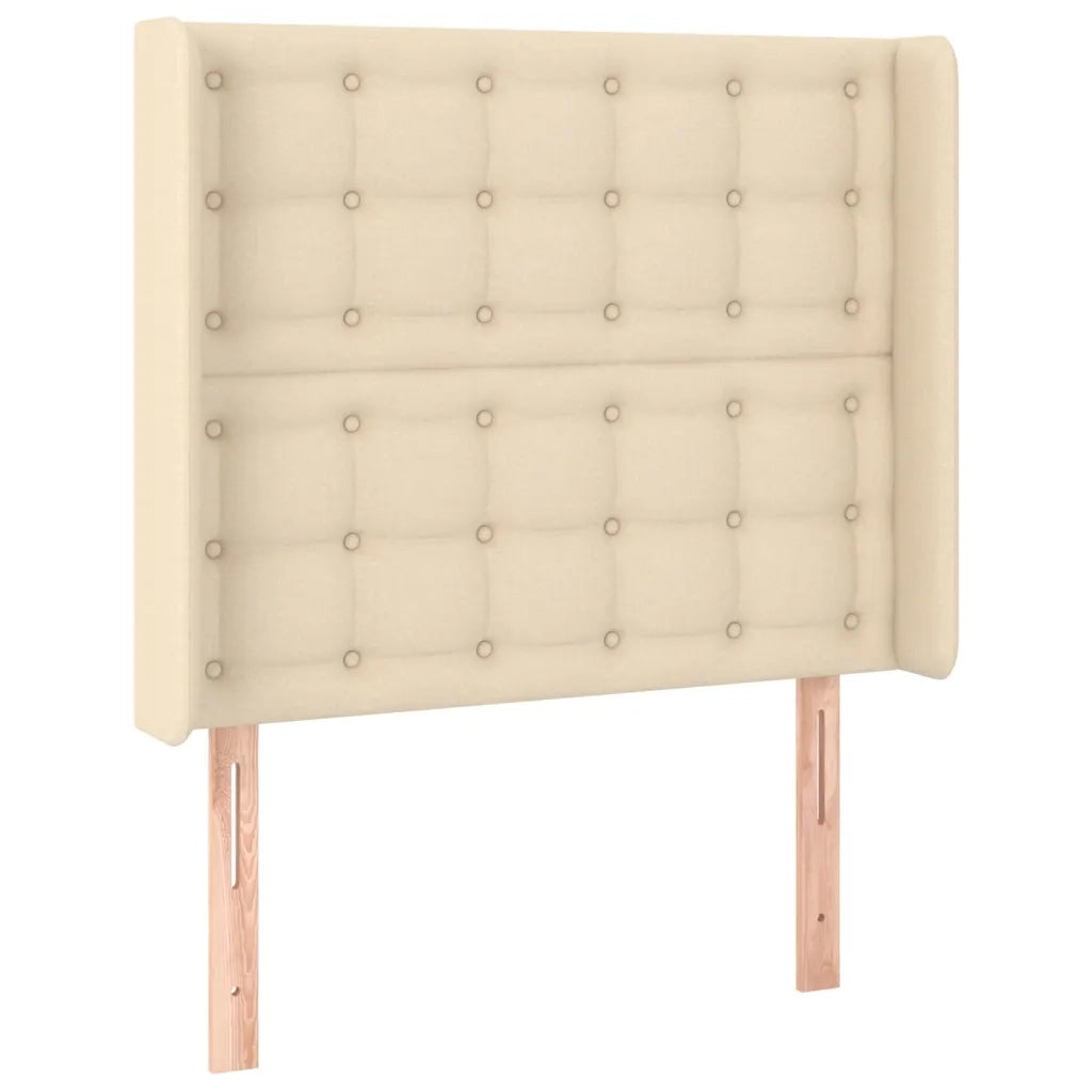 Testiera ad Orecchio-Testata con Orecchie Crema 103x16x118/128 cm in Tessuto 241055