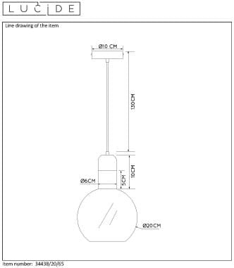 Lampada a sospensione Lucide Julius Ø20 nera E27 40W