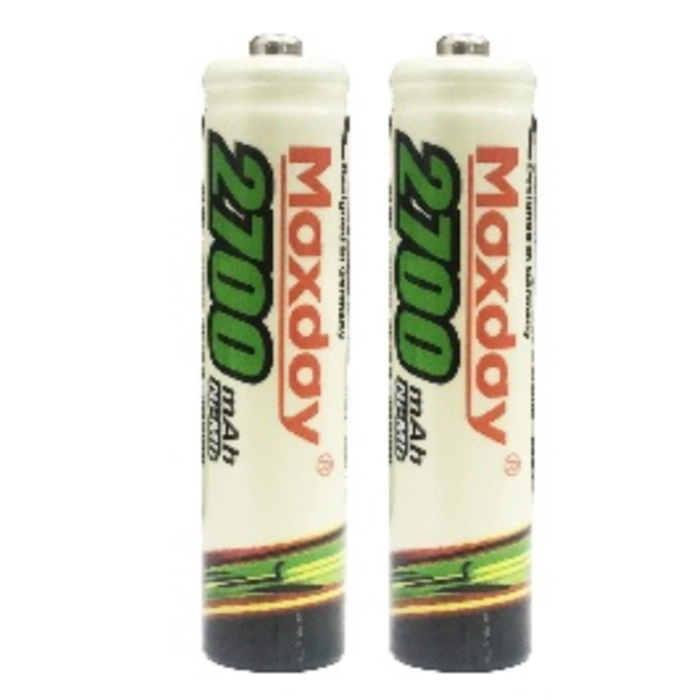 Trade Shop - 2 Pile Aaa 2700 Mah Batterie Mini Stilo Ricaricabili Pila Telecomandi Macchine -