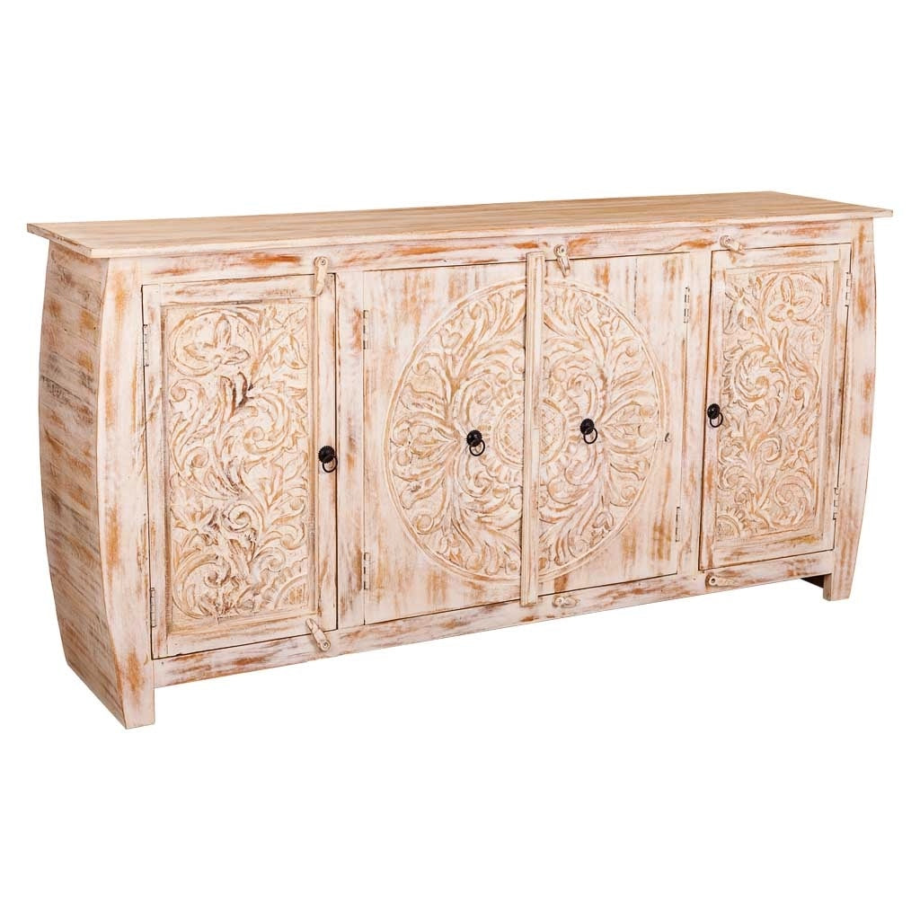 Credenza in legno finitura artigianale 165x40x83h cm
