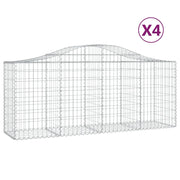 Cesti Gabbioni ad Arco 4 pz 200x50x80/100 cm Ferro Zincato