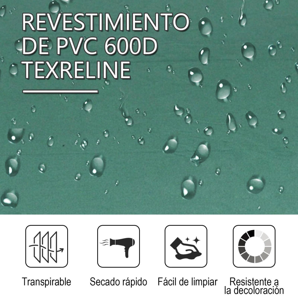 Letto Pieghevole da Campeggio ¨C Minimal ¨C Verde Metallo Tela Oxford 600D 193x64x40 cm
