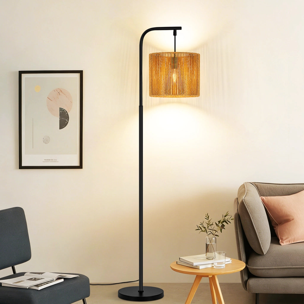 ZMH Lampada da Terra Vintage Nera E27 40W con Interruttore a Pedale Alta 164cm Adatta per Camera da Letto o Ufficio