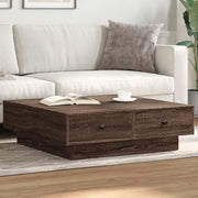 vidaXL Tavolino da Salotto Rovere Marrone 90x90x28cm Legno Multistrato
